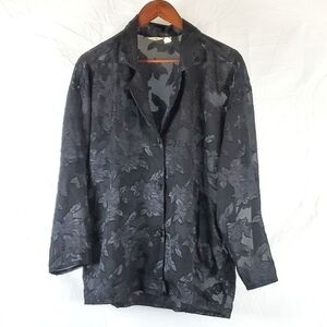 Vintage Victoria's Secret Gold Label Black Floral Shirt‎